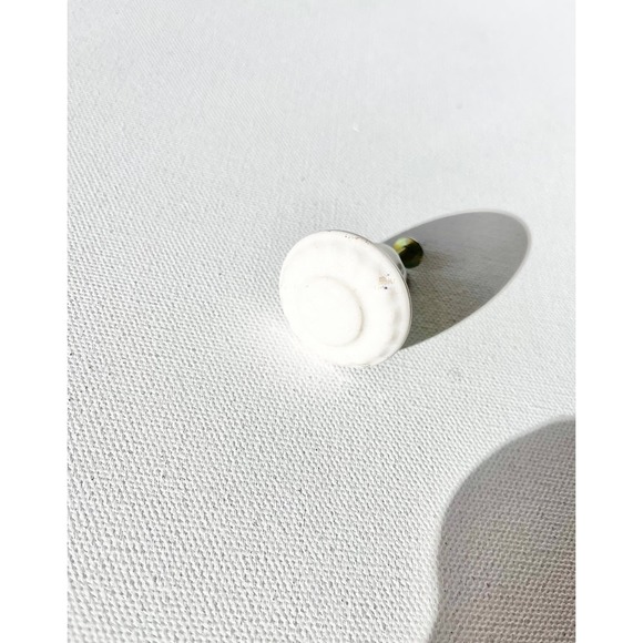 Nantucket 5 Porcelain  White Drawer Cabinet  Knob Pulls - Picture 2 of 8